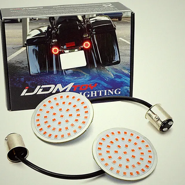 2" Red 1157 Dual-Filament LED Turn Signal Tail Brake Lights For Harley Davidson