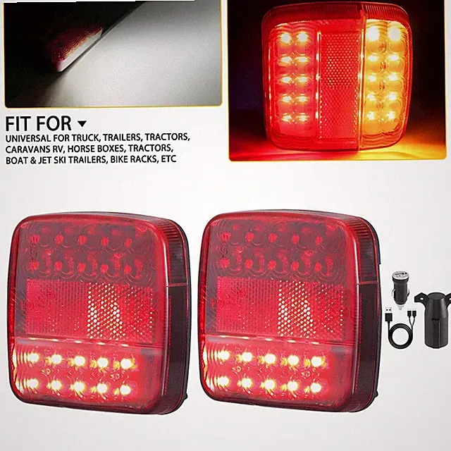 2PCS LED Magnetic Wireless Trailer Tail Lights Red Yellow White Bike Racks EOOJ