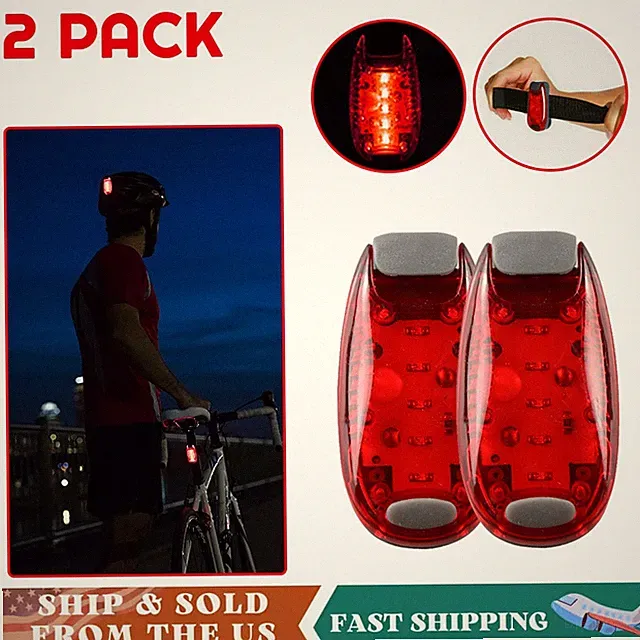 2PCS USB Rechargeable Bike Tail Light Bicycle Safety Cycling Warning Rear Lamp
