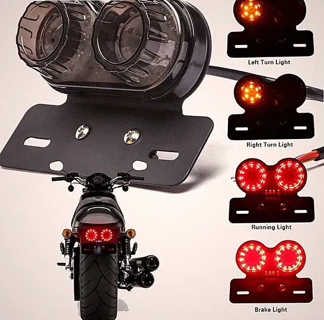 40W 40-LED Motorcycle Tail Light, Brake & Turn Signal for Cruiser/Chopper Bikes
