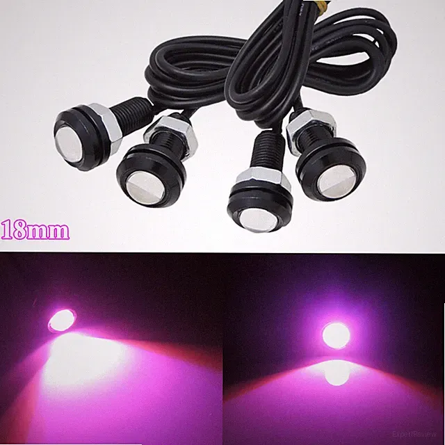 4pcs Pink Purple LED Car Motorcycle Truck DRL Side Underbody Front Grille Lights