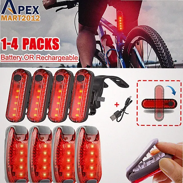 5 LED Bike Taillghts Night Safety Warning Strobe for Cycling Running Walking Dog