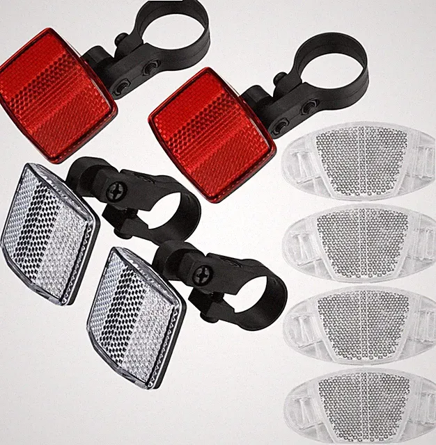 8 Pcs Bike Front and Rear Reflectors Kit Bicycle Wheel Spoke Reflectors Kit Bi