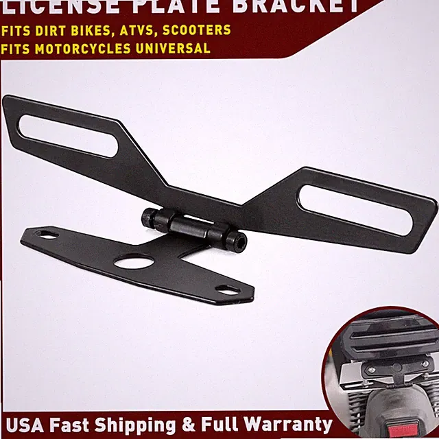 Adjustable Foldable Tail Light Plate Holder for Dirt Bike Motorcycle ATV Scooter