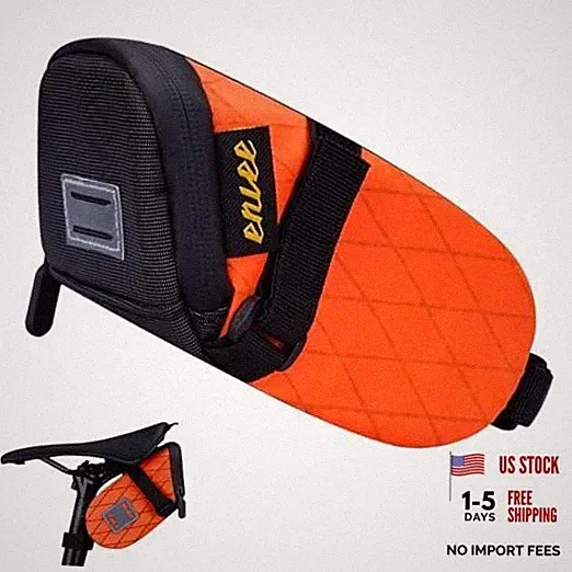 Bike Seat Bag, Reflective Bike Saddle Bag with Taillight Hangers, BAG-L-Orange