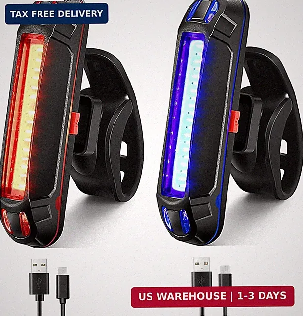 Bike Tail Light Ultra Bright Bicycle Rear Light 2 Pack USB Rechargeable LED Safe