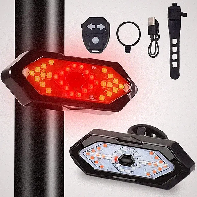 Bike Turn Signal Rear Light Remote Bicycle Lights LED USB Rechargeable Bicycle L