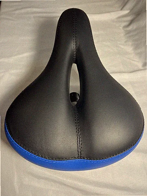 Black/Blue Bike Seat Comfortable Bicycle Saddle with Taillight Light Unbranded