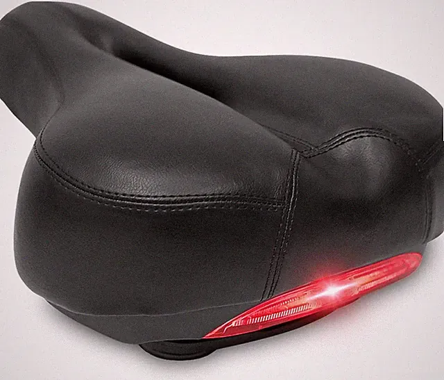 DRBIKE Wide Bike Seat with Taillight for Men Women, Comfortable Bicycle Saddle w