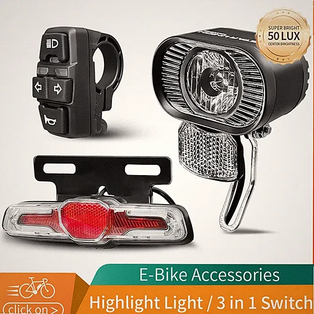 E-bike 50 Lumen High Brightness Front and Tail Light DK336 Switch Cable Group