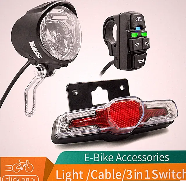 Electric Bicycle Headlight and Taillight Horn Switch Cable Parts for E-bike