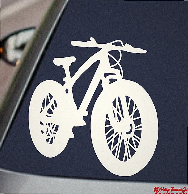 FAT-TIRE MOUNTAIN BIKE BICYCLE Vinyl Decal Sticker Car Truck Window Wall Bumper