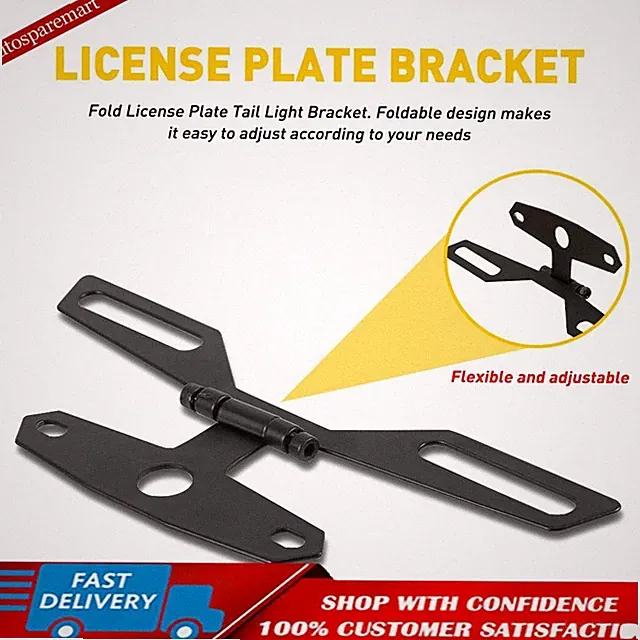 For Fits Motorcycle license Bike Holder WITH Bracket LED Brake Tail Lights USA