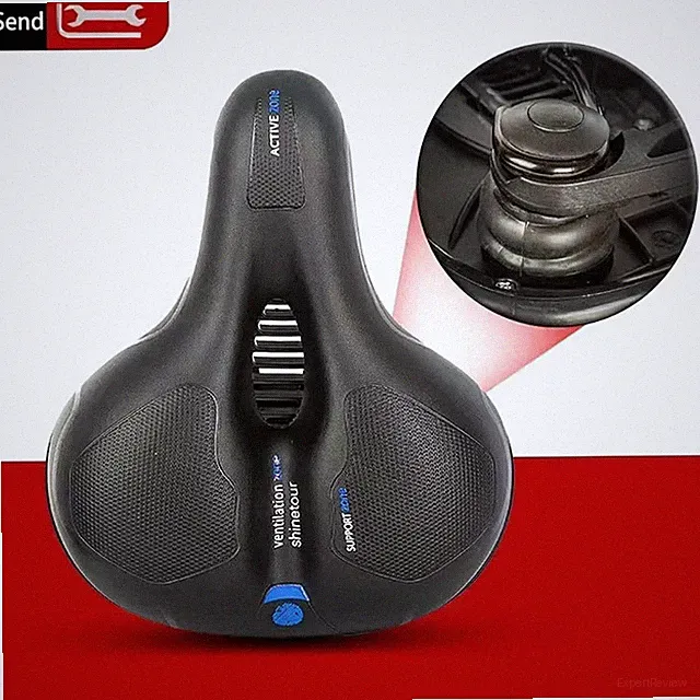 Hollow Breathable Bike Saddle With LED Taillight, Comfort Seat For Men