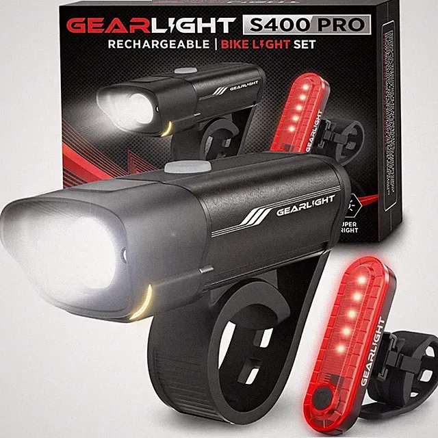 LED Bike Headlight Tail Light Set Water Resistant Kids