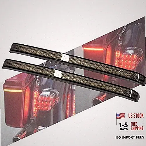 LED Saddlebag Tail Light Running Brake For Harley Touring 2014-2023 Smoked Lens