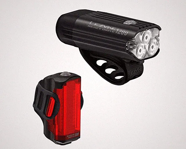 Lezyne React Drive Headlight/Radar Drive Tail Light Set (Matte Black)