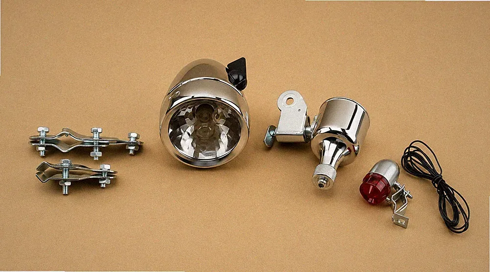 LOWRIDER Bullet Light Set Chrome Dynamo Headlight Taillight Custom Cruiser Bike.