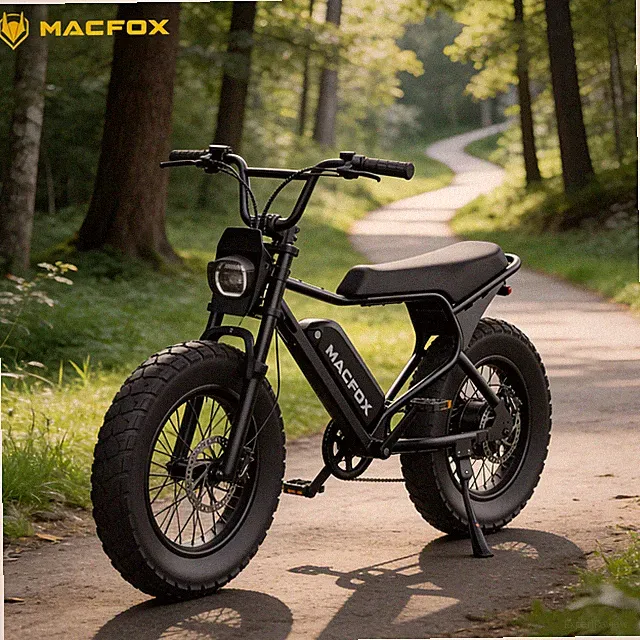 MACFOX X7 500w E-Bike 20"Tire Electric Bicycles Head & Tail LED Light Black NEW