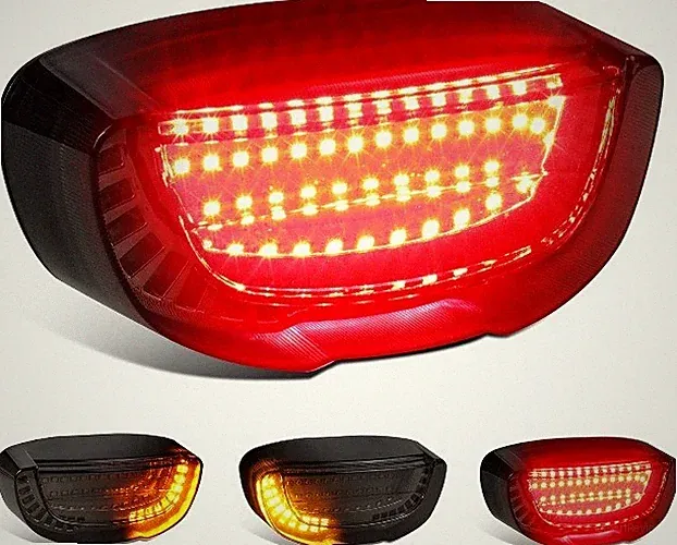 Motorcycle Brake Tail Light Integrated Turn Signals Compatible with ATV Cruiser