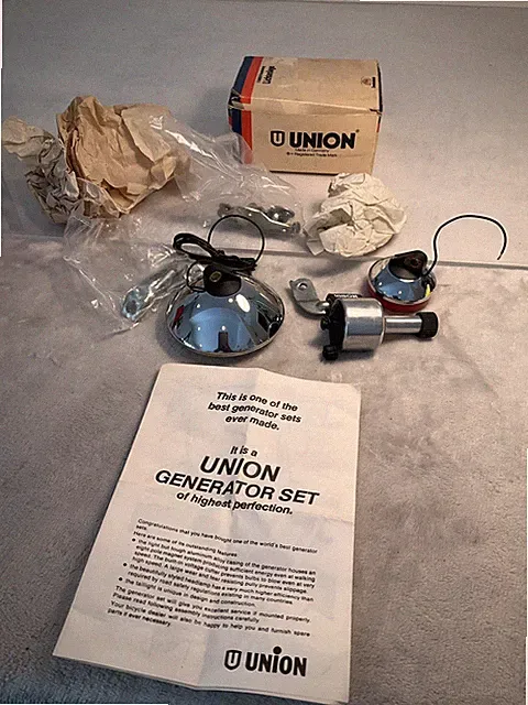 NOS Union Generator Head Tail Light Bicycle Vtg Vintage Germany
