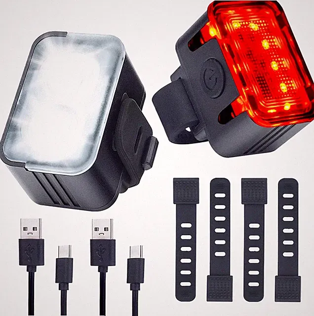 Powerful Rechargeable Bike Light Set - Smart Multi-Modes Ultra Bright Bicycle Fr