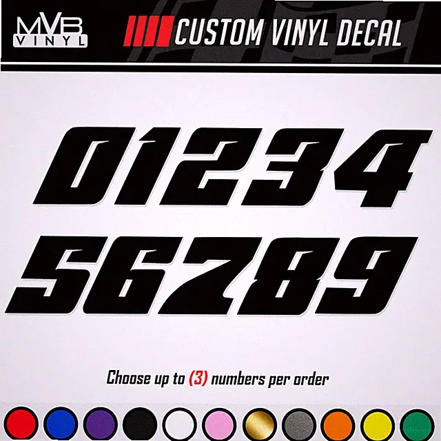 Racing Numbers Vinyl Decal Sticker | Dirt Bike Plate Number BMX Competition 502