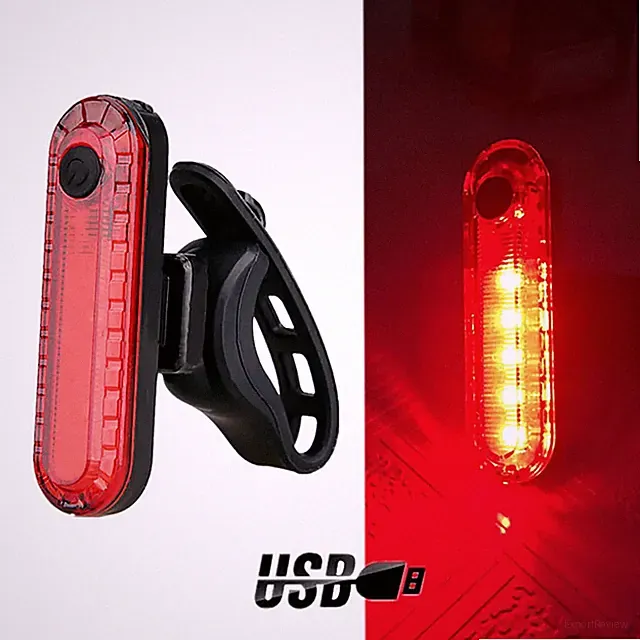 Rear Bike Tail Light USB Rechargeable Red Ultra Bright Taillights Fit on Bicycle