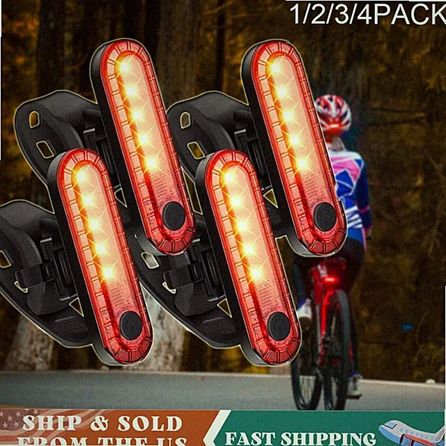 Rechargeable Bike Tail Light Rear Bicycle Warning Lamp Night Riding Cycling Safe