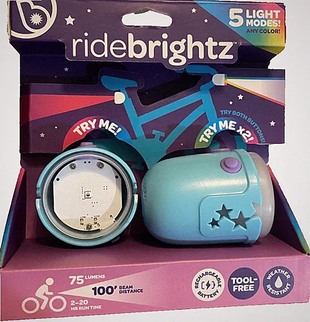 RideBrightz Kids LED Bike Light Set Headlight/Taillight USB Rechargeable 5 Modes
