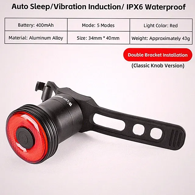 Smart Bike Taillight IPX6 Waterproof Intelligent Sensing Brake Tail Light Bicycl