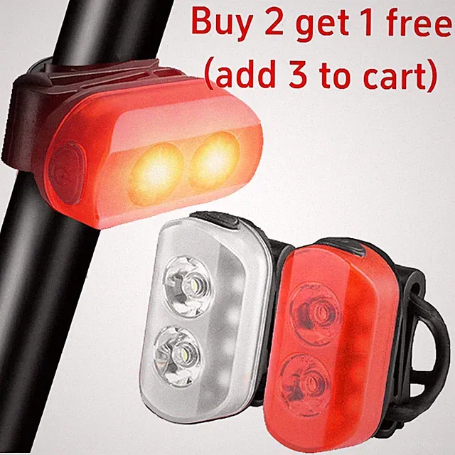 Super Bright LED Bike Light USB Rechargeable Bicycle Front & Rear Headlight Set