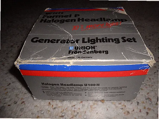 Union Power Dynamo Generator Head Tail Light Set Bicycle MADE IN WEST GERMANY