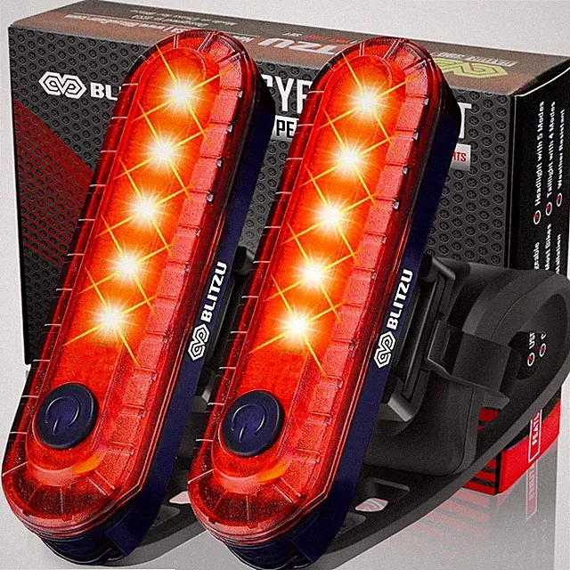 USB-C Rechargeable Bike Tail Light 2 Pack, Bright Bicycle Rear Cycling Safety...