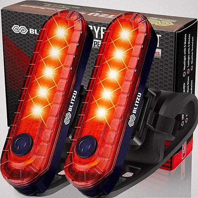 USB-C Rechargeable Bike Tail Light 2 Pk, Bright Bicycle Rear Cycling Safety