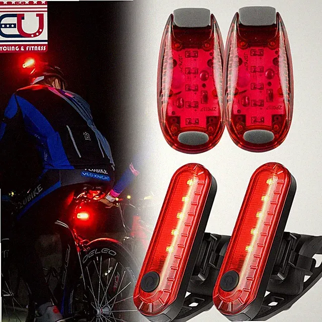 USB Rechargeable LED Bicycle Tail Light Warning Safety Cycling Front Rear Lamp