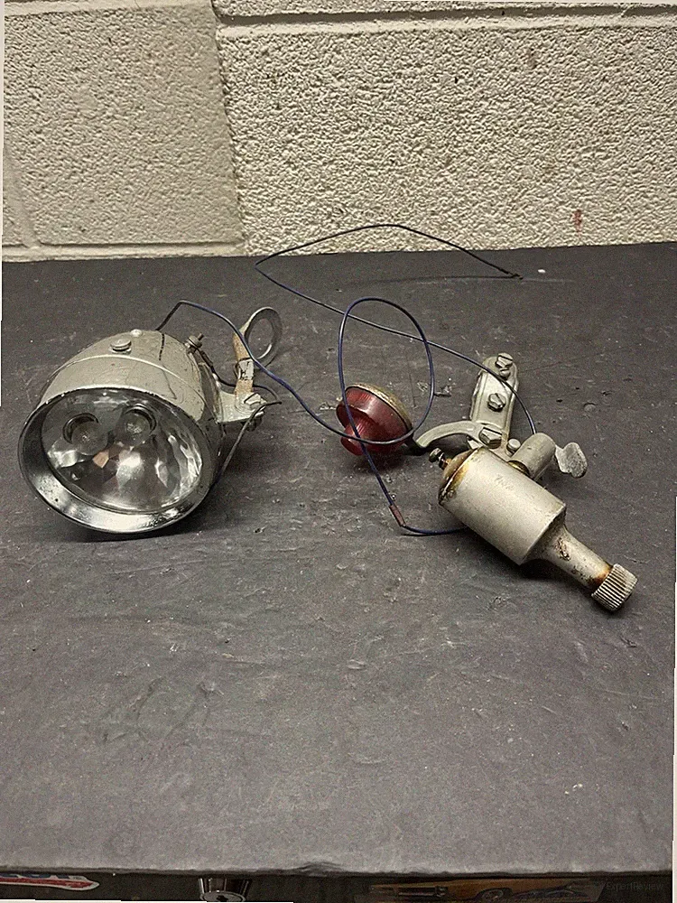 Vintage Crown Bicycle Headlight Generator Taillight Cruiser Klunker Dynamo