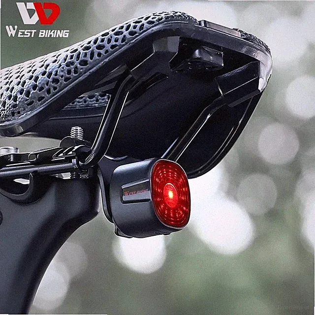 WEST BIKING Bicycle Smart Taillight Brake Sensing LED Waterproof Bike Rear Light